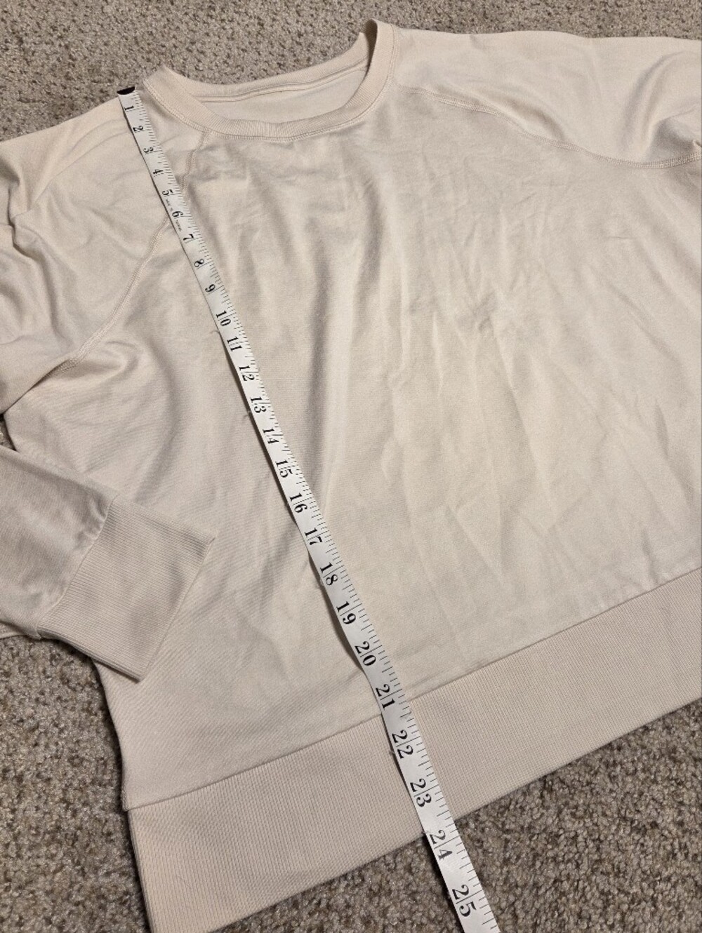 Vuori Long Sleeve Halo Crew Pullover Lightweight Sweatshirt Ecru Heather Large - Picture 3 of 5